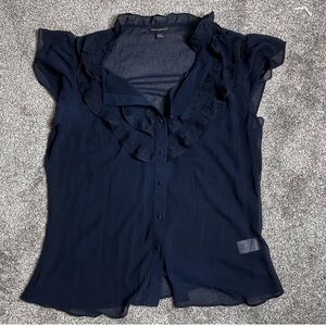 Banana Republic Navy sheer top size L